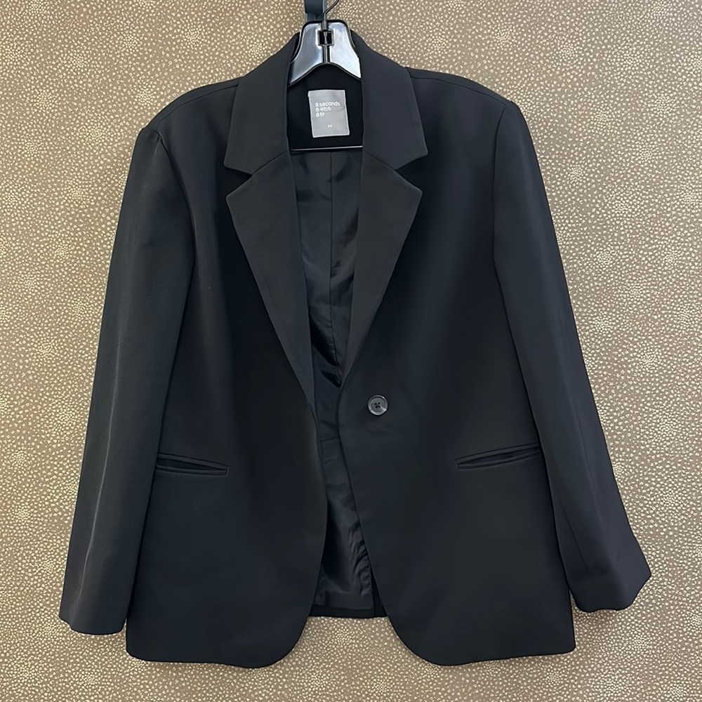 🔥🔥🔥8 Seconds Korean Black Oversized Blazer Jacket